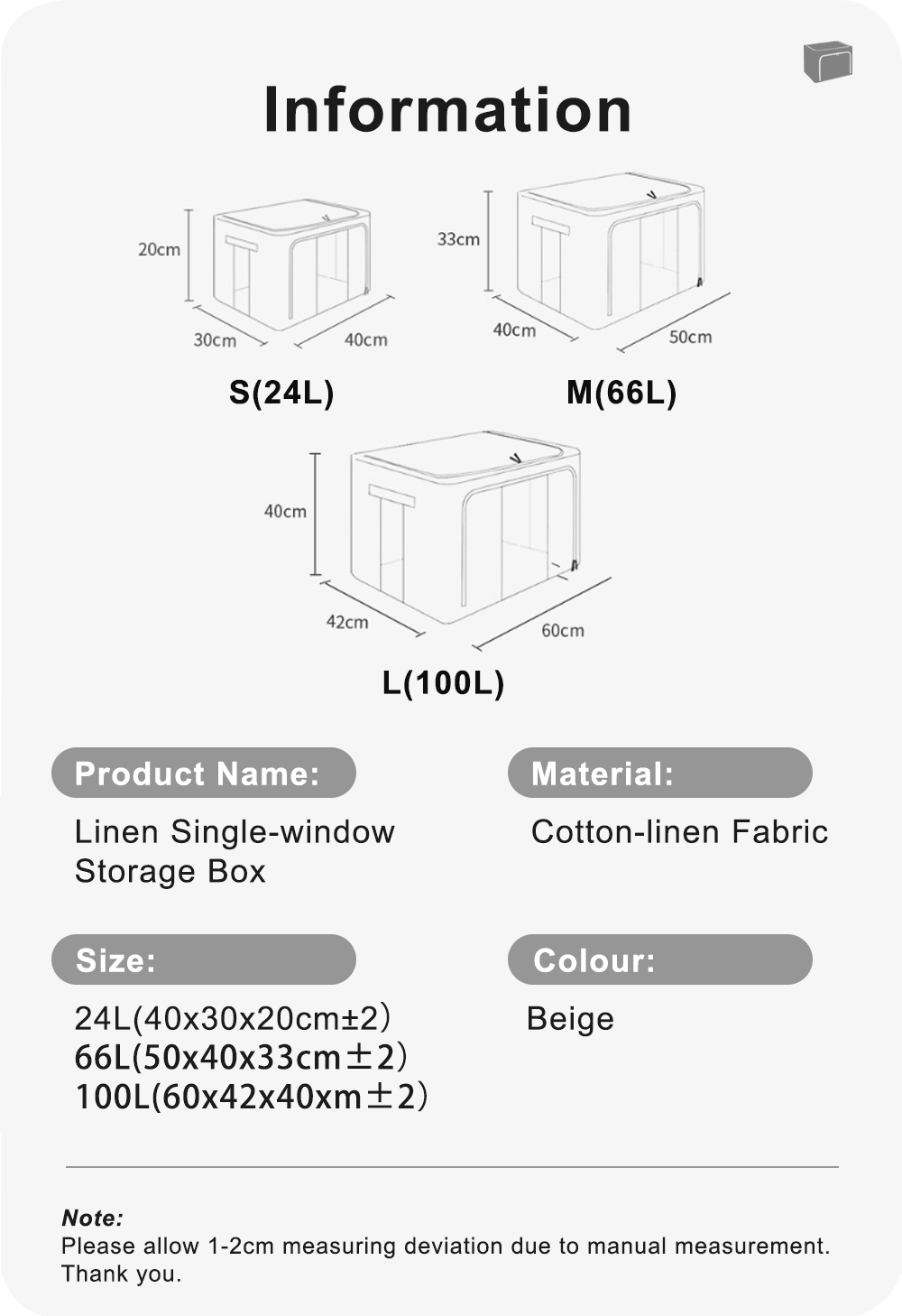 Linen Single-window Storage Box-9